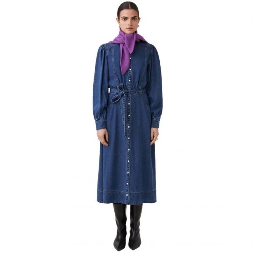 SUNCOO Bleu Jeans Chona Midi Dress